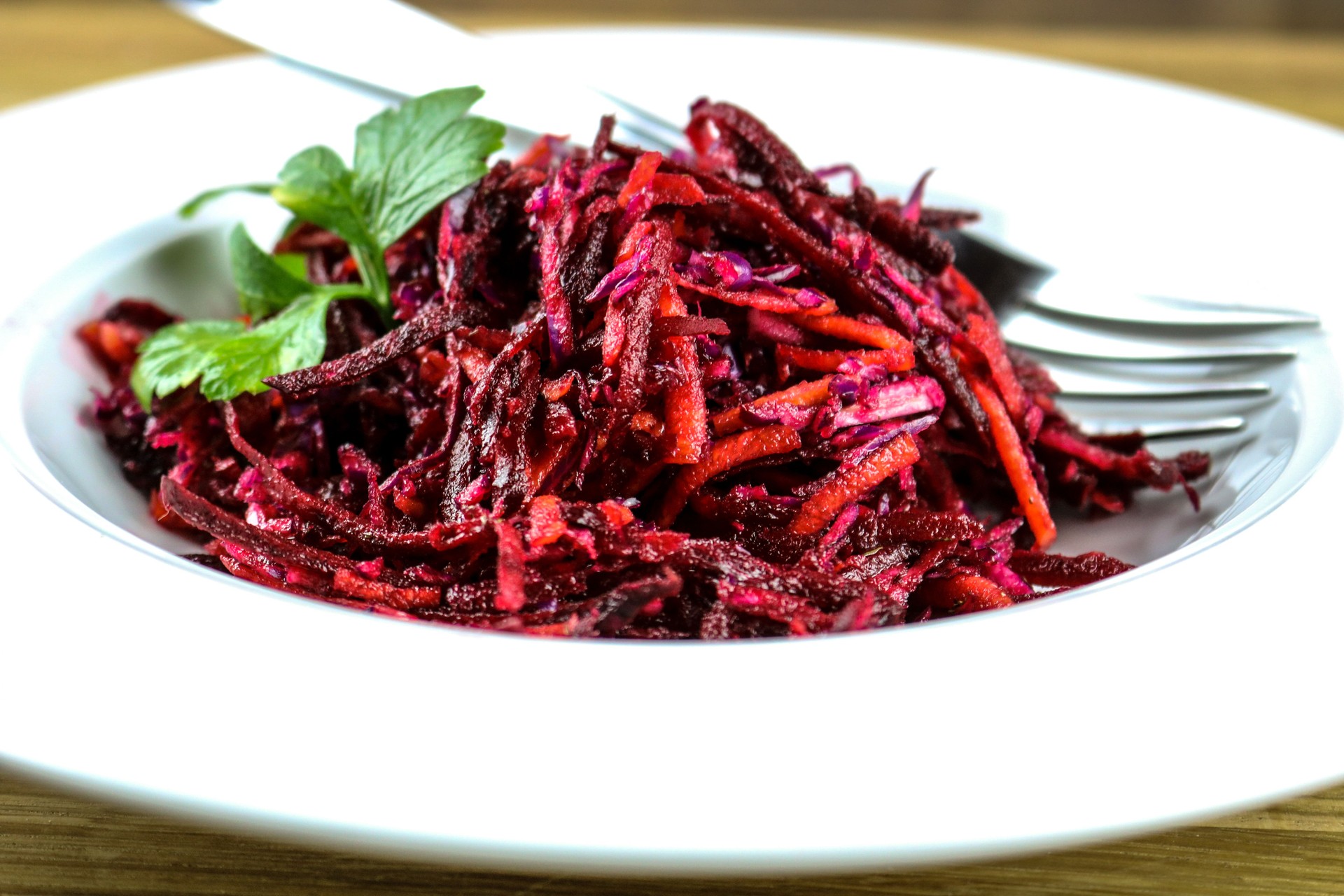 Beet, Carrot, Kale Salad with Cranberries